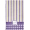 Purple Gingham & Stripe Finger Tip Towel - Full View