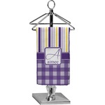 Purple Gingham & Stripe Finger Tip Towel - Full Print (Personalized)