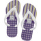Purple Gingham & Stripe Flip Flops