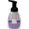 Purple Gingham & Stripe Foam Soap Bottle - Black (Personalized)