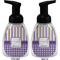 Purple Gingham & Stripe Foam Soap Bottle (Front & Back)