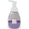 Purple Gingham & Stripe Foam Soap Bottle - White