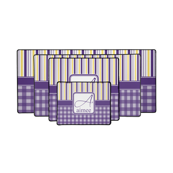 Purple Gingham & Stripe Gaming Mats - PARENT/MAIN