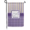 Purple Gingham & Stripe Small Garden Flag - Double Sided w/ Name and Initial