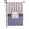 Purple Gingham & Stripe Garden Flag & Garden Pole