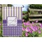 Purple Gingham & Stripe Garden Flag - Outside In Flowers