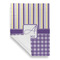 Purple Gingham & Stripe Garden Flags - Large - Single Sided - FRONT FOLDED