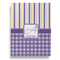 Purple Gingham & Stripe Garden Flags - Large - Single Sided - FRONT