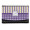 Purple Gingham & Stripe Genuine Leather Womens Wallet - Front/Main