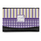 Purple Gingham & Stripe Genuine Leather Women's Wallet - Small (Personalized)