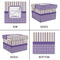 Purple Gingham & Stripe Gift Boxes with Lid - Canvas Wrapped - Large - Approval
