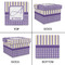 Purple Gingham & Stripe Gift Boxes with Lid - Canvas Wrapped - Small - Approval