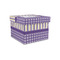 Purple Gingham & Stripe Gift Boxes with Lid - Canvas Wrapped - Small - Front/Main