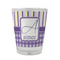 Purple Gingham & Stripe Glass Shot Glass - Standard - FRONT