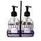 Purple Gingham & Stripe Glass Soap Lotion Bottle
