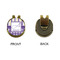 Purple Gingham & Stripe Golf Ball Hat Clip Marker - Apvl - GOLD