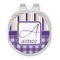 Purple Gingham & Stripe Golf Ball Marker - Hat Clip - Silver