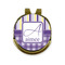 Purple Gingham & Stripe Golf Ball Hat Marker Hat Clip - Front & Back