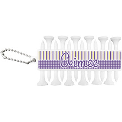 Purple Gingham & Stripe Golf Tees & Ball Markers Set (Personalized)