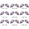 Purple Gingham & Stripe Golf Club Covers - APPROVAL (set of 9)