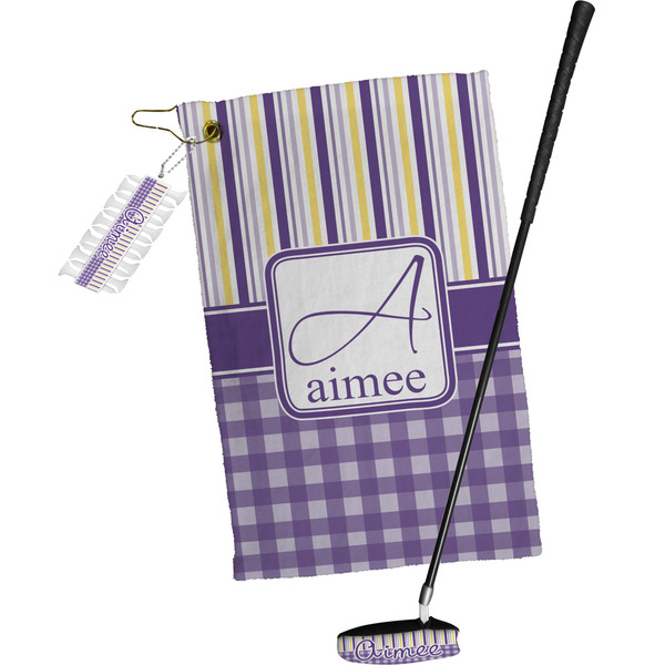 Purple Gingham & Stripe Golf Gift Kit (Full Print)