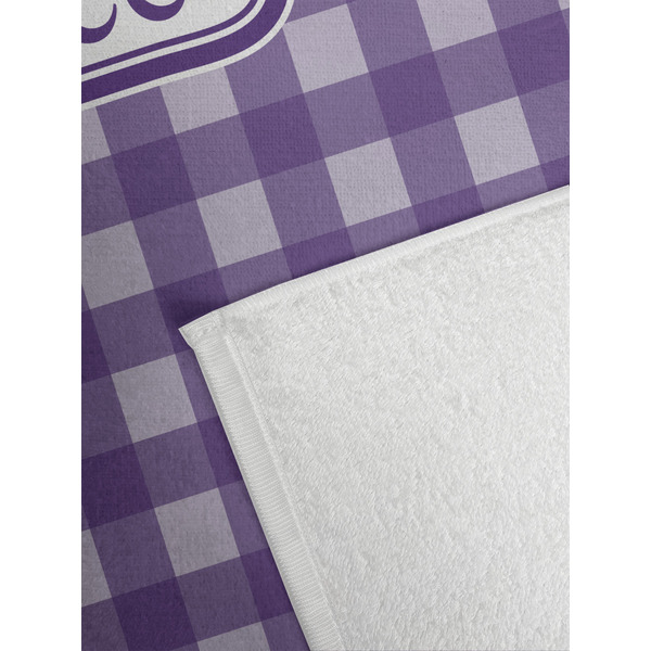 Purple Gingham & Stripe Golf Towel - Detail