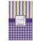 Purple Gingham & Stripe Golf Towel - Poly-Cotton Blend - Large w/ Name and Initial