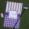 Purple Gingham & Stripe Golf Towel Gift Set - Main