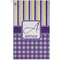 Purple Gingham & Stripe Golf Towel (Personalized) - APPROVAL (Small Full Print)