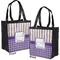 Purple Gingham & Stripe Grocery Bag - Apvl