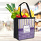 Purple Gingham & Stripe Grocery Bag - LIFESTYLE