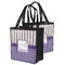 Purple Gingham & Stripe Grocery Bag - MAIN