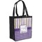 Purple Gingham & Stripe Grocery Bag (Personalized)