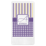 Purple Gingham & Stripe Guest Towels - Full Color (Personalized)