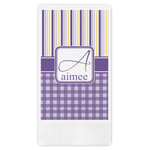 Purple Gingham & Stripe Guest Paper Towels - Full Color (Personalized)