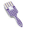 Purple Gingham & Stripe Hair Brush - Angle View