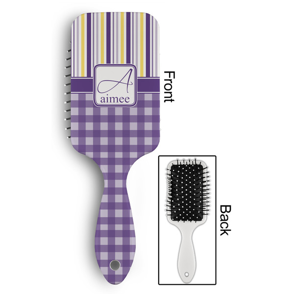 Purple Gingham & Stripe Hair Brush - Approval