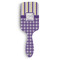 Purple Gingham & Stripe Hair Brush - Front View