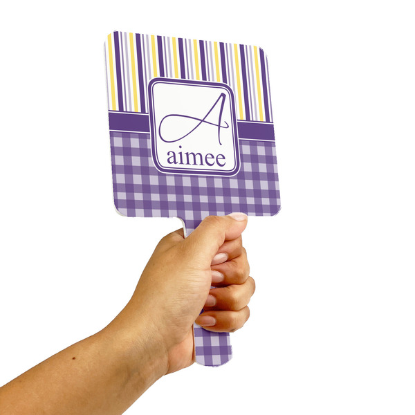 Purple Gingham & Stripe Hand Mirrors - Alt View