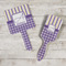 Purple Gingham & Stripe Hand Mirrors - In Context