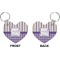 Purple Gingham & Stripe Heart Keychain (Front + Back)