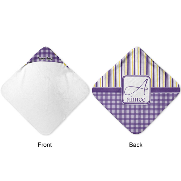 Purple Gingham & Stripe Hooded Baby Towel- Approval