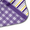 Purple Gingham & Stripe Hooded Baby Towel- Detail Corner
