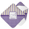 Purple Gingham & Stripe Hooded Baby Towel- Main