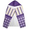 Purple Gingham & Stripe Hooded Towel - Folded