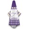 Purple Gingham & Stripe Hooded Towel - Hanging