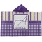Purple Gingham & Stripe Hooded towel