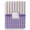 Purple Gingham & Stripe House Flags - Double Sided - BACK