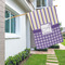 Purple Gingham & Stripe House Flags - Double Sided - LIFESTYLE