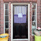 Purple Gingham & Stripe House Flags - Double Sided - (Over the door) LIFESTYLE